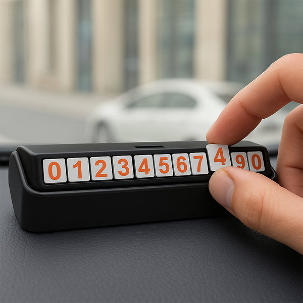 Temporary Car Parking Mobile Number Display with Magnetic Numbers Stickers (1Pc) 