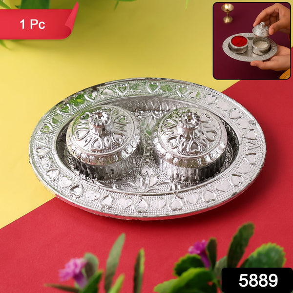 Oval Shape Special Puja Thali (1 Pc / Mix Design)